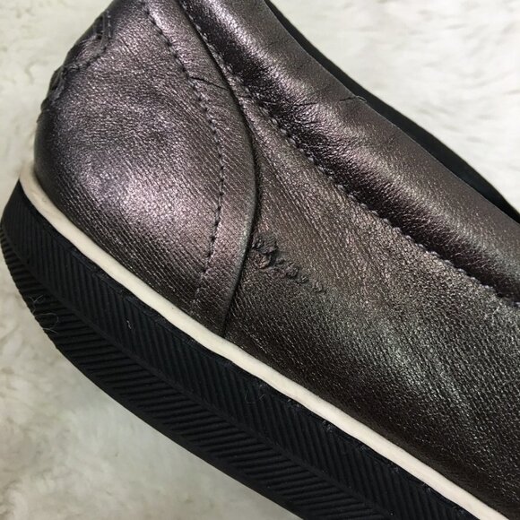 Bottega Veneta Women's Silver Pewter Intrecciato Slip On Sneakers Size 38 1/2 - Picture 7 of 14